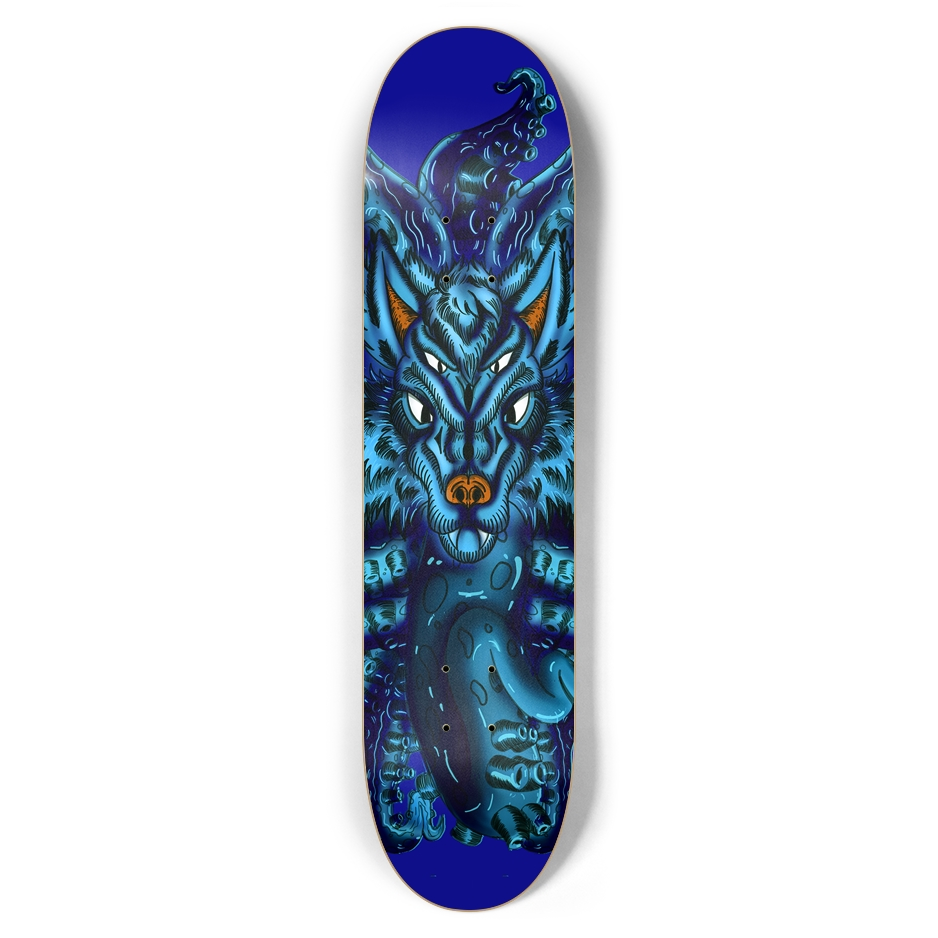 Blue Wolf Tulu 7.62" Skateboard AMCThorn Art
