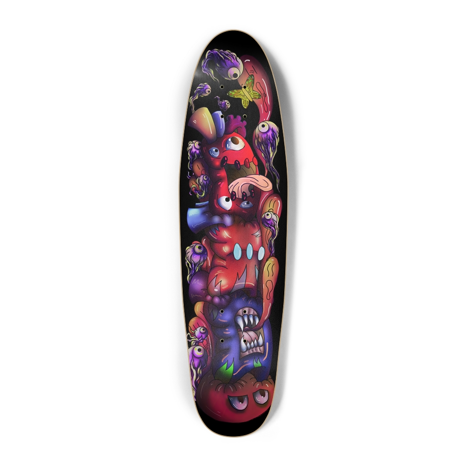 ChaosHeart Totem Cruiser Skateboard AMCThorn Art