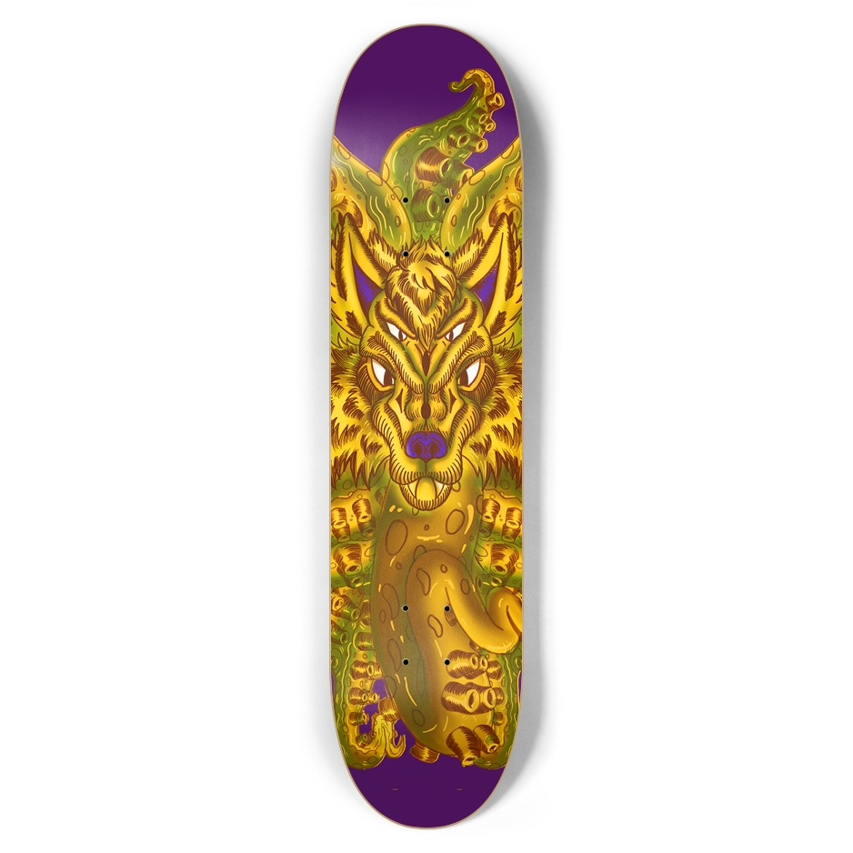 Golden Wolf Tulu 7.62" Skateboard AMCThorn Art