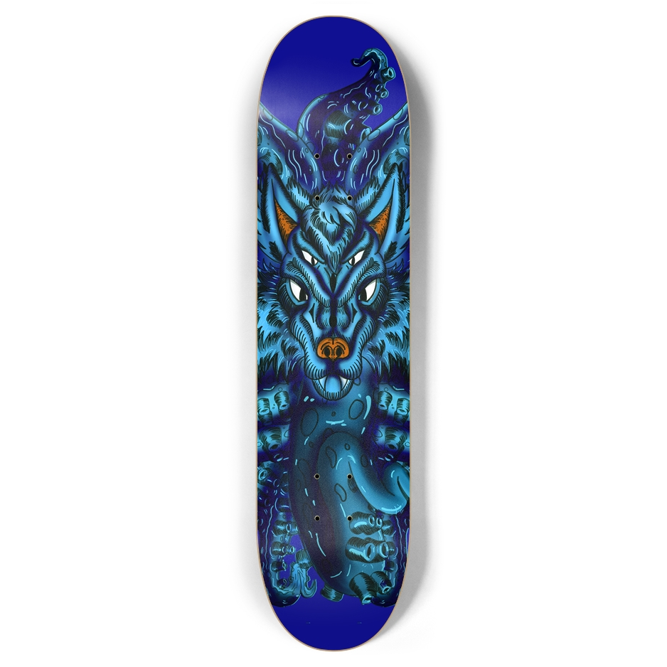 Blue Wolf Tulu 7.87" Skateboard AMCThorn Art