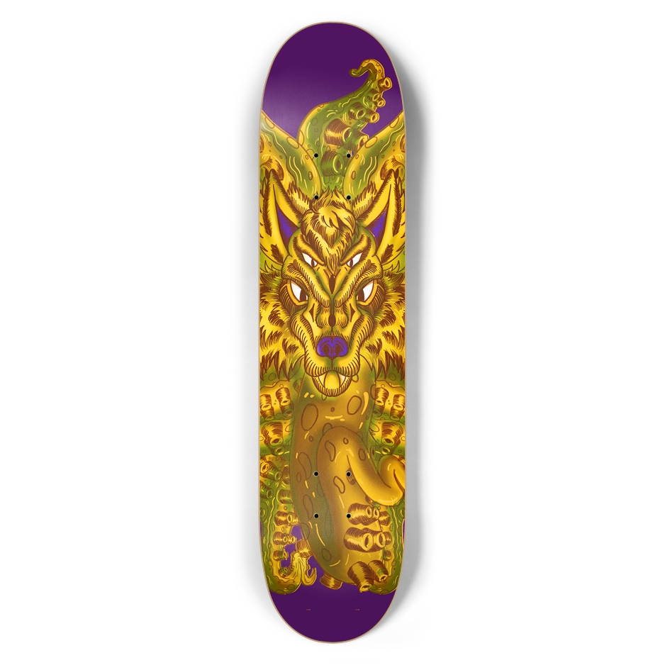 Golden Wolf Tulu 7.5" Skateboard AMCThorn Art