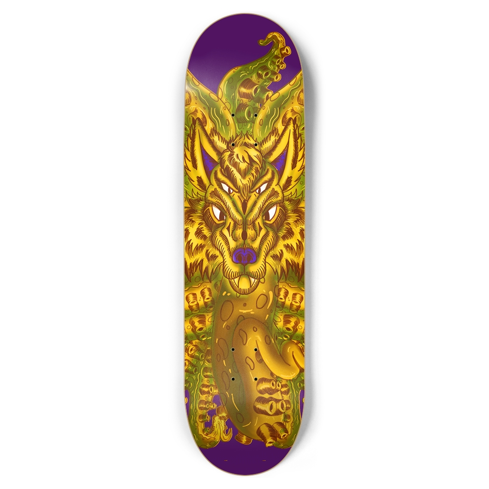 Golden Wolf Tulu 8.75" Skateboard AMCThorn Art