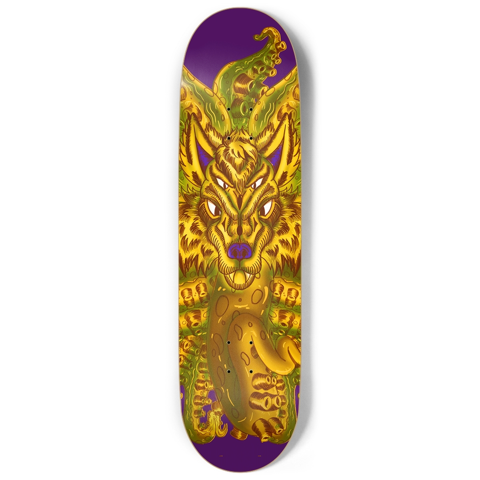 Golden Wolf Tulu 9" Skateboard AMCThorn Art